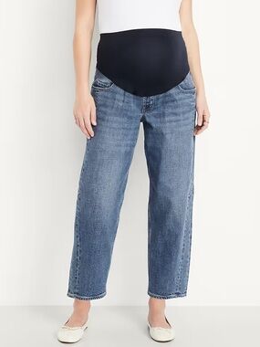 Maternity Full Panel Barrel Ankle Jeans